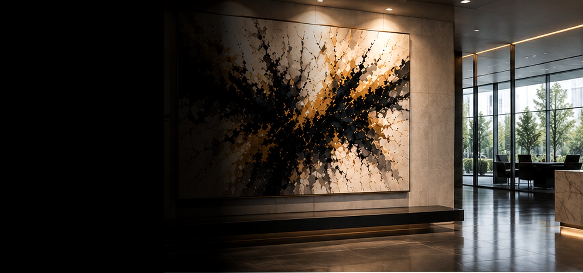 Œuvre exposée dans un espace professionnel